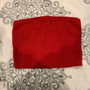 Forever 21 Red Sparkly Tube Top